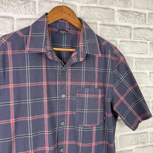 VTG Nike 6.0 Skateboard Navy Blue Plaid Casual Button Up Shirt Mens Medium